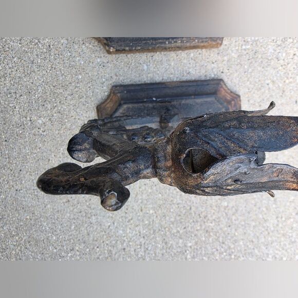 Vintage Neoclassical Rocco Wall Sconce Taper Candle Holder Metal Tin 8x4x9 Set 2 - Picture 9 of 16